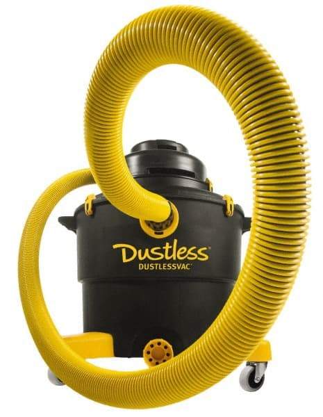 Dustless Technologies - 16 Gal Plastic Tank, Electric Powered Wet/Dry Vacuum - 5 Peak hp, 120 Volt, 11.5 Amps, 12' Hose Fitting, Cloth Filter, Accessories Included - Top Tool & Supply