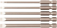 Wiha - 5 Piece, Bit Set - 1/4" Drive, Slotted Point - Top Tool & Supply