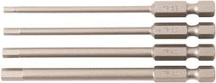 Wiha - 4 Piece, Bit Set - 1/4" Drive, Hex Point - Top Tool & Supply