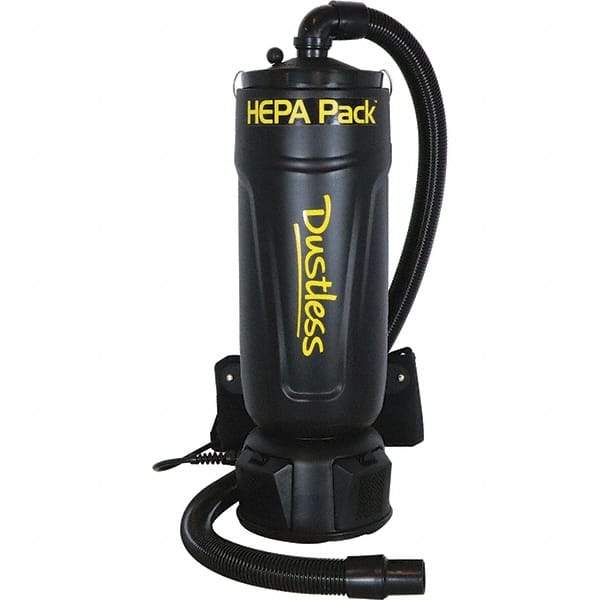 Dustless Technologies - 2.5 Gal, Polyethylene Tank, Dry, HEPA Backpack Vacuum - 11.6 Amps - Top Tool & Supply