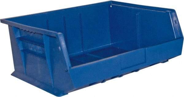 Durham - 14-5/8" Deep, Blue Plastic Hang and Stack Bins - 7" High x 16-3/4" Wide x 14-5/8" Long - Top Tool & Supply