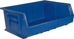 Durham - 14-5/8" Deep, Blue Plastic Hang and Stack Bins - 7" High x 16-3/4" Wide x 14-5/8" Long - Top Tool & Supply