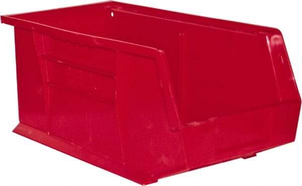 Durham - 14-5/8" Deep, Red Plastic Hang and Stack Bins - 7" High x 8-1/4" Wide x 14-5/8" Long - Top Tool & Supply