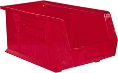 Durham - 14-5/8" Deep, Red Plastic Hang and Stack Bins - 7" High x 8-1/4" Wide x 14-5/8" Long - Top Tool & Supply