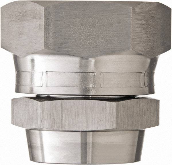 Made in USA - 1-1/2" Grade 316 Stainless Steel Pipe Swivel - Female JIC x Butt Weld End Connections, 2,400 psi - Top Tool & Supply