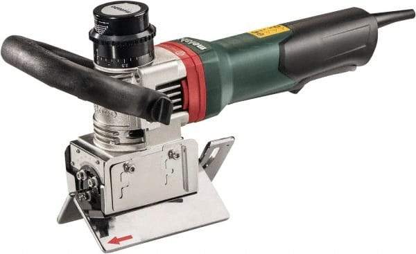 Metabo - 0 to 90° Bevel Angle, 3/8" Bevel Capacity, 12,500 RPM, 840 Power Rating, Electric Beveler - 13 Amps, 1/4" Min Workpiece Thickness - Top Tool & Supply