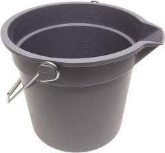 O-Cedar - 14 Qt, 11" High, Plastic Round Gray Single Pail with Pour Spout - Handle Included, 12" Top Diam - Top Tool & Supply