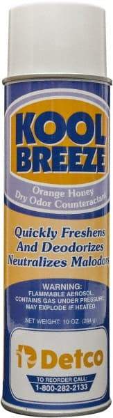 Detco - 20 oz Aerosol Can Deodorizer - Aerosol, Orange-Honey Scent, Environmentally Safe - Top Tool & Supply