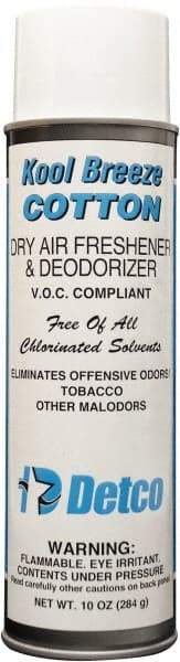 Detco - 20 oz Aerosol Can Deodorizer - Aerosol, Cotton Scent, Environmentally Safe - Top Tool & Supply