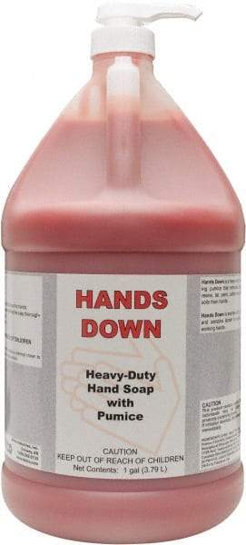 Detco - 1 Gal Pump Bottle Gel Hand Cleaner with Grit - Red, Cherry Scent - Top Tool & Supply