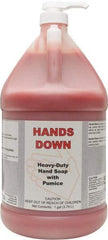 Detco - 1 Gal Pump Bottle Gel Hand Cleaner with Grit - Red, Cherry Scent - Top Tool & Supply