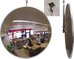 Se-Kure Domes&Mirrors - Indoor Round Convex Safety, Traffic & Inspection Mirrors - Acrylic Lens, Hardboard Backing, 26" Diam, 26' Max Covered Distance - Top Tool & Supply