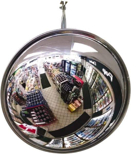 Se-Kure Domes&Mirrors - Indoor Round Convex Safety, Traffic & Inspection Mirrors - Acrylic Lens, Hardboard Backing, 24" Diam, 72' Max Covered Distance - Top Tool & Supply