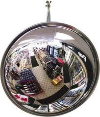 Se-Kure Domes&Mirrors - Indoor Round Convex Safety, Traffic & Inspection Mirrors - Acrylic Lens, Hardboard Backing, 24" Diam, 72' Max Covered Distance - Top Tool & Supply