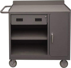 Durham - 1,200 Lb Capacity, 18" Wide x 36" Long x 39-3/4" High Mobile Cart - 1 Door, 1 Drawer, 2 Shelf, Steel, 2 Rigid/2 Swivel Casters - Top Tool & Supply