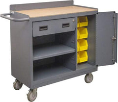 Durham - 1,200 Lb Capacity, 18" Wide x 36" Long x 39-3/4" High Mobile Cart - 1 Door, 1 Drawer, 1 Shelf, Steel, 2 Rigid/2 Swivel Casters - Top Tool & Supply