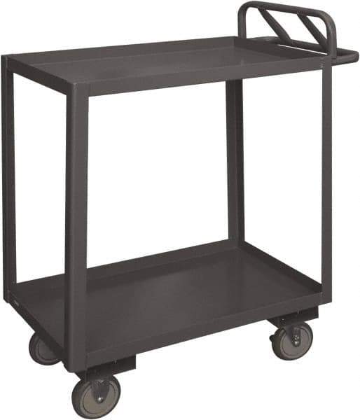 Durham - 1,200 Lb Capacity, 24" Wide x 48" Long x 37-5/8" High Service Cart - 2 Shelf, Steel, 2 Rigid/2 Swivel Casters - Top Tool & Supply