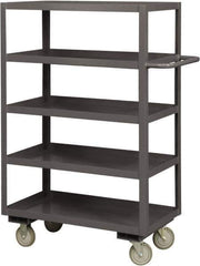 Durham - 1,200 Lb Capacity, 36" Wide x 72" Long x 55-5/8" High Service Cart - 5 Shelf, Steel, 2 Rigid/2 Swivel Casters - Top Tool & Supply