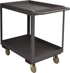 Durham - 3,600 Lb Capacity, 24" Wide x 48" Long x 39-1/16" High Service Cart - 2 Shelf, Steel, 2 Rigid/2 Swivel Casters - Top Tool & Supply