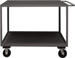 Durham - 3,000 Lb Capacity, 24" Wide x 48" Long x 39-1/16" High Service Cart - 2 Shelf, Steel, 2 Rigid/2 Swivel Casters - Top Tool & Supply