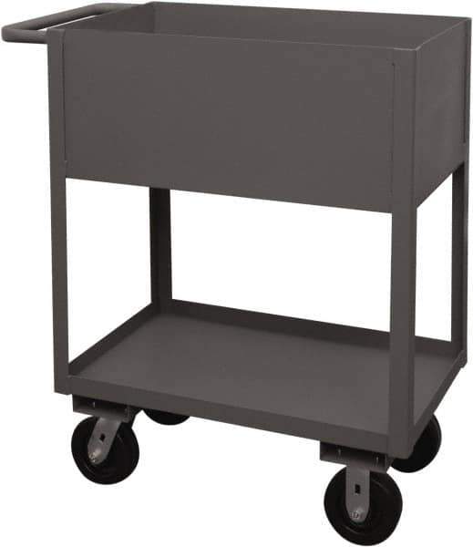 Durham - 1,200 Lb Capacity, 18" Wide x 30" Long x 39-1/16" High Service Cart - 2 Shelf, Steel, 2 Rigid/2 Swivel Casters - Top Tool & Supply