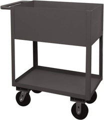 Durham - 3,600 Lb Capacity, 18" Wide x 30" Long x 39-1/16" High Service Cart - 2 Shelf, Steel, 2 Rigid/2 Swivel Casters - Top Tool & Supply