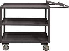 Durham - 1,200 Lb Capacity, 24" Wide x 48" Long x 37-5/8" High Order Picking Cart - 3 Shelf, Steel, 2 Rigid/2 Swivel Casters - Top Tool & Supply