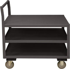 Durham - 1,200 Lb Capacity, 30-1/4" Wide x 51" Long x 37-1/2" High Service Cart - 3 Shelf, Steel, 2 Rigid/2 Swivel Casters - Top Tool & Supply