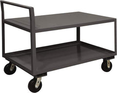 Durham - 2,000 Lb Capacity, 30-1/4" Wide x 51" Long x 38-3/4" High Service Cart - 2 Shelf, Steel, 2 Rigid/2 Swivel Casters - Top Tool & Supply