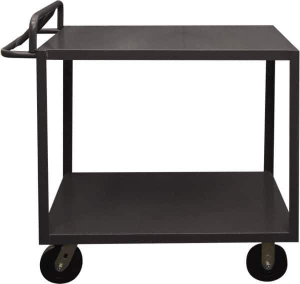 Durham - 3,600 Lb Capacity, 18" Wide x 30" Long x 39" High Service Cart - 2 Shelf, Steel, 2 Rigid/2 Swivel Casters - Top Tool & Supply