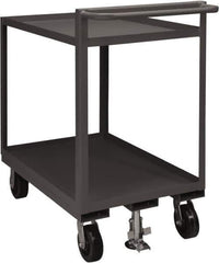 Durham - 1,500 Lb Capacity, 30" Wide x 48" Long x 41-1/16" High Service Cart - 2 Shelf, Steel, 2 Rigid/2 Swivel Casters - Top Tool & Supply