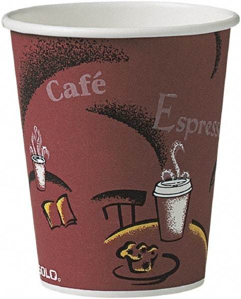 Solo - Bistro Design Hot Drink Cups, Paper, 10 oz, 300/Carton - Maroon - Top Tool & Supply