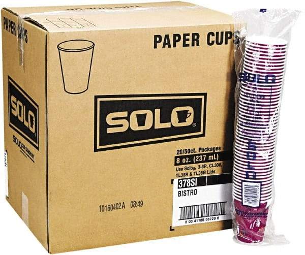 Solo - Bistro Design Hot Drink Cups, Paper, 12 oz, 50/Bag, 20 Bags/Carton - Maroon - Top Tool & Supply