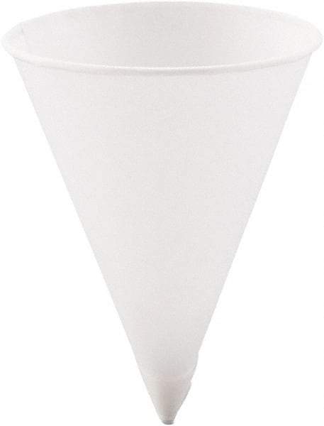 Solo - Cone Water Cups, Paper, 4.25 oz, Rolled Rim, 5000/Carton - White - Top Tool & Supply