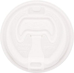 DART - Optima Reclosable Lid, 12-24 oz Foam Cups, 100/Bag, 10 Bags/Carton - White - Top Tool & Supply