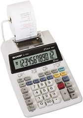 Sharp - LCD Printing Calculator - 5-7/8 x 8-7/8 Display Size, White, AC & Battery Powered, 3" Long x 6.4" Wide - Top Tool & Supply