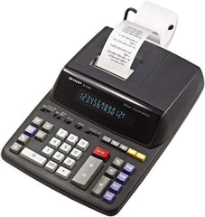 Sharp - Fluorescent Printing Calculator - 8-5/8 x 12-7/8 Display Size, Black, AC Powered, 4" Long x 9.6" Wide - Top Tool & Supply