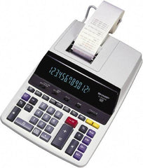 Sharp - Fluorescent Printing Calculator - 17mm Display Size, Light Gray, AC Powered, 16.1" Long x 10" Wide - Top Tool & Supply