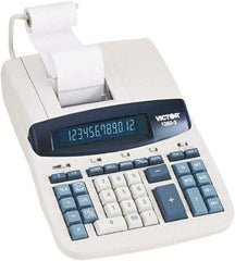 Victor - Fluorescent Printing Calculator - 8 x 11 Display Size, White, AC Powered, 6" Long x 11.4" Wide - Top Tool & Supply