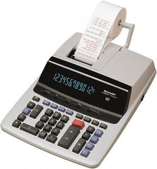 Sharp - Fluorescent Printing Calculator - 9-7/8 x 13-5/8 Display Size, Light Gray, AC Powered, 4-1/2" Long x 10-5/8" Wide - Top Tool & Supply