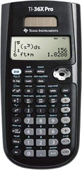 Texas Instruments - LCD Scientific Calculator - 3-3/8 x 7-1/4 Display Size, Black, Battery & Solar Powered, 9.7" Long x 6-1/2" Wide - Top Tool & Supply