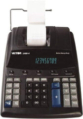 Victor - Fluorescent Printing Calculator - 8-1/2 x 12-1/4 Display Size, Black, AC Powered, 15.6" Long x 10-1/2" Wide - Top Tool & Supply