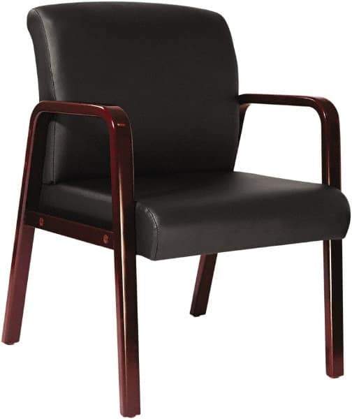 ALERA - Black Soft Leather Guest Chair - 24" Wide x 33-1/4" High - Top Tool & Supply