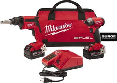 Milwaukee Tool - 18 Volt Cordless Tool Combination Kit - Includes Screwgun & Impact Driver, Lithium-Ion Battery Included - Top Tool & Supply