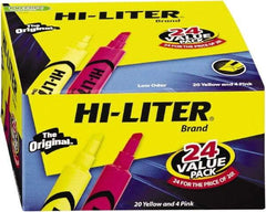 HiLiter - Pink, Yellow Highlighter - Chisel Tip, AP Nontoxic Ink - Top Tool & Supply