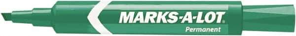 Marks-A-Lot - Green Permanent Marker - Chisel Tip, AP Nontoxic Ink - Top Tool & Supply