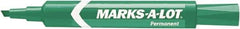 Marks-A-Lot - Green Permanent Marker - Chisel Tip, AP Nontoxic Ink - Top Tool & Supply