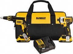 DeWALT - 20 Volt Cordless Tool Combination Kit - Includes Brushless Drywall Screwgun & 1/4" Brushless 3-Speed Impact Driver, Lithium-Ion Battery Included - Top Tool & Supply