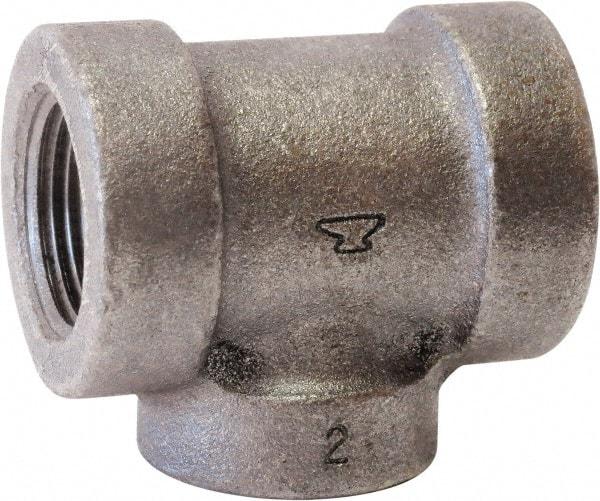 Made in USA - Size 1-1/2 x 1 x 1-1/2", Class 125, Cast Iron Black Pipe Reducing Tee - 175 psi, FPT End Connection - Top Tool & Supply