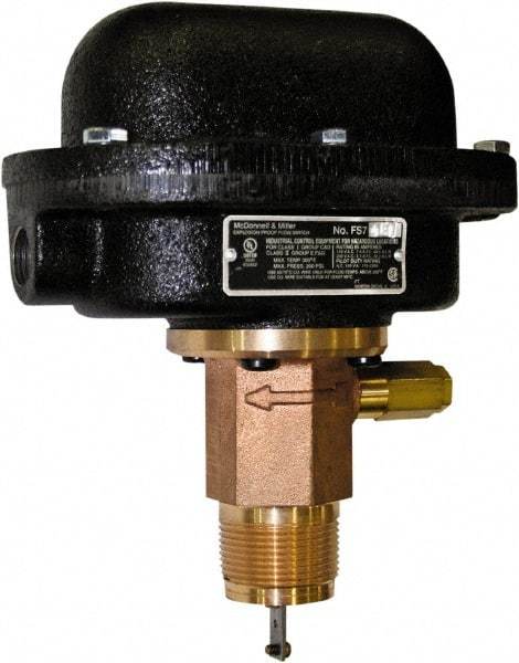 McDonnell & Miller - 300 psi, Brass Housing, Adjustable Paddle Flow Switch - 7.7 Flow Set Point, 35,004 Flow Point cc/min, 4.8 to 998 GPM, 120/240 Voltage, 1-1/4 Inch Thread Size - Top Tool & Supply